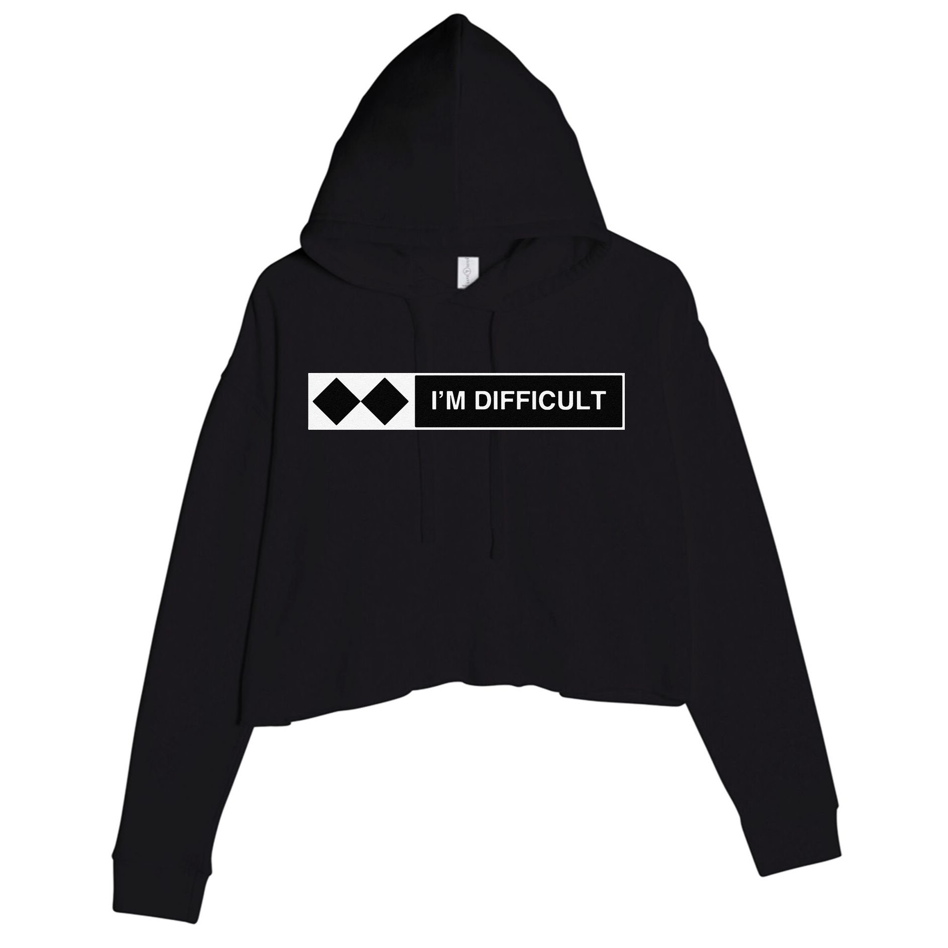 I'm Difficult Ski Snowboard Funny Snowboarding Winter Premium Crop Fleece Hoodie