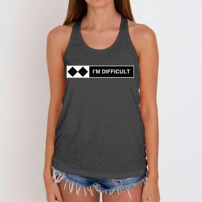 I'm Difficult Ski Snowboard Funny Snowboarding Winter Premium Women's Knotted Racerback Tank