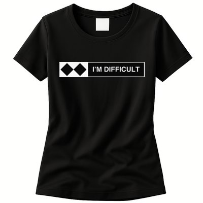 I'm Difficult Ski Snowboard Funny Snowboarding Winter Premium Womens T-Shirt