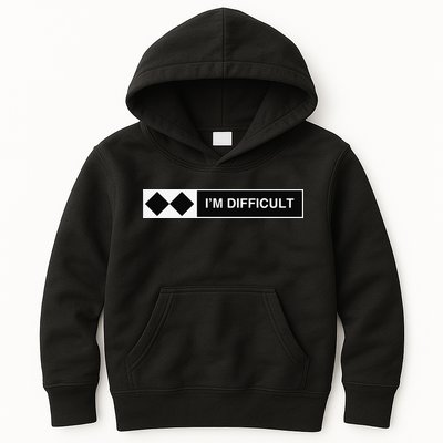 I'm Difficult Ski Snowboard Funny Snowboarding Winter Premium Kids Hoodie