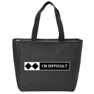 I'm Difficult Ski Snowboard Funny Snowboarding Winter Premium Zip Tote Bag