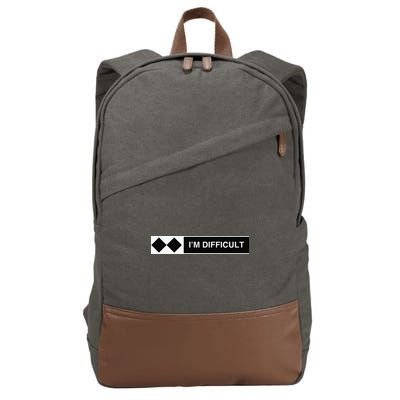 I'm Difficult Ski Snowboard Funny Snowboarding Winter Premium Cotton Canvas Backpack