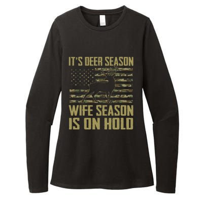 ItS Deer Season Wife Season Is On Hold Womens CVC Long Sleeve Shirt