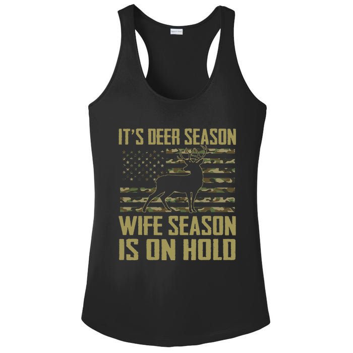 ItS Deer Season Wife Season Is On Hold Ladies PosiCharge Competitor Racerback Tank