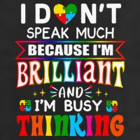I Dont Speak Much Brilliant Autism Autistic Gift 7 Panel Mesh Trucker Snapback Hat