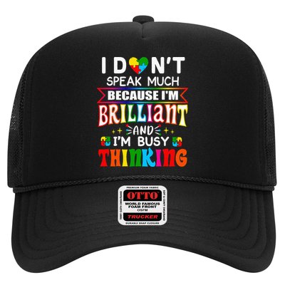 I Dont Speak Much Brilliant Autism Autistic Gift Trucker Hat