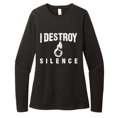 I Destroy Silence Sousaphone Funny Marching Band Gift Womens CVC Long Sleeve Shirt