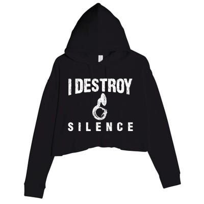 I Destroy Silence Sousaphone Funny Marching Band Gift Crop Fleece Hoodie