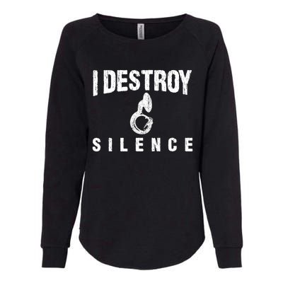 I Destroy Silence Sousaphone Funny Marching Band Gift Womens California Wash Sweatshirt