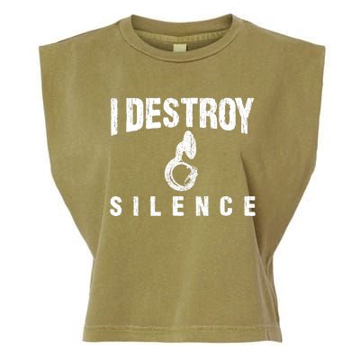 I Destroy Silence Sousaphone Funny Marching Band Gift Garment-Dyed Women's Muscle Tee