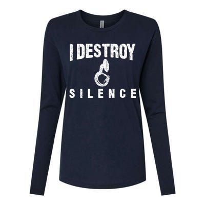 I Destroy Silence Sousaphone Funny Marching Band Gift Womens Cotton Relaxed Long Sleeve T-Shirt