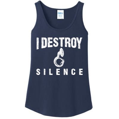 I Destroy Silence Sousaphone Funny Marching Band Gift Ladies Essential Tank