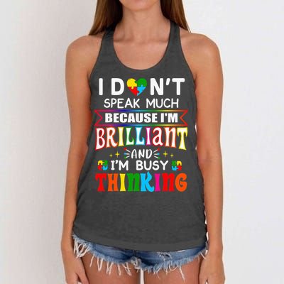 I Dont Speak Much Brilliant Autism Autistic Gift Women's Knotted Racerback Tank