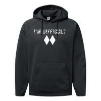 IM Difficult Skiing Skier Snowboard Double Black Diamonds Performance Fleece Hoodie