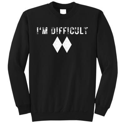 IM Difficult Skiing Skier Snowboard Double Black Diamonds Sweatshirt