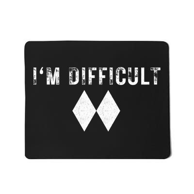 IM Difficult Skiing Skier Snowboard Double Black Diamonds Mousepad