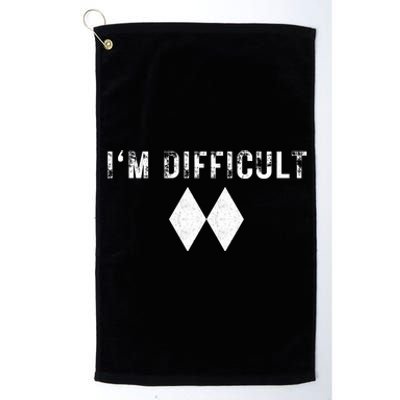 IM Difficult Skiing Skier Snowboard Double Black Diamonds Platinum Collection Golf Towel