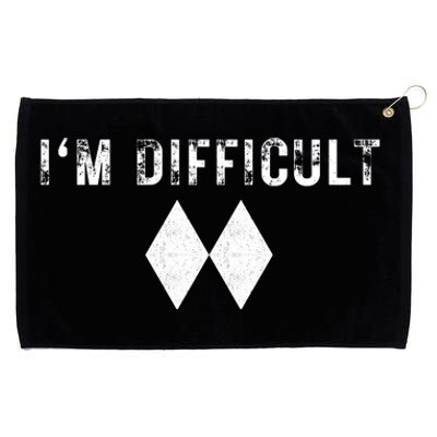 IM Difficult Skiing Skier Snowboard Double Black Diamonds Grommeted Golf Towel