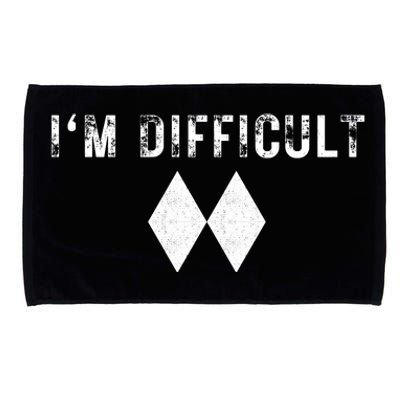 IM Difficult Skiing Skier Snowboard Double Black Diamonds Microfiber Hand Towel