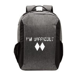 IM Difficult Skiing Skier Snowboard Double Black Diamonds Vector Backpack