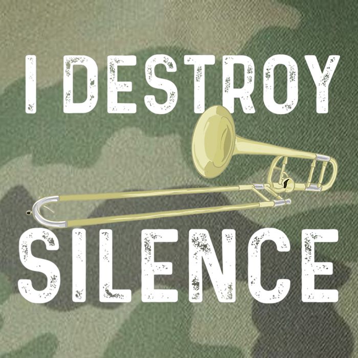 I Destroy Silence Trombonist Trombone Player Marching Band Legacy Tie Dye Trucker Hat
