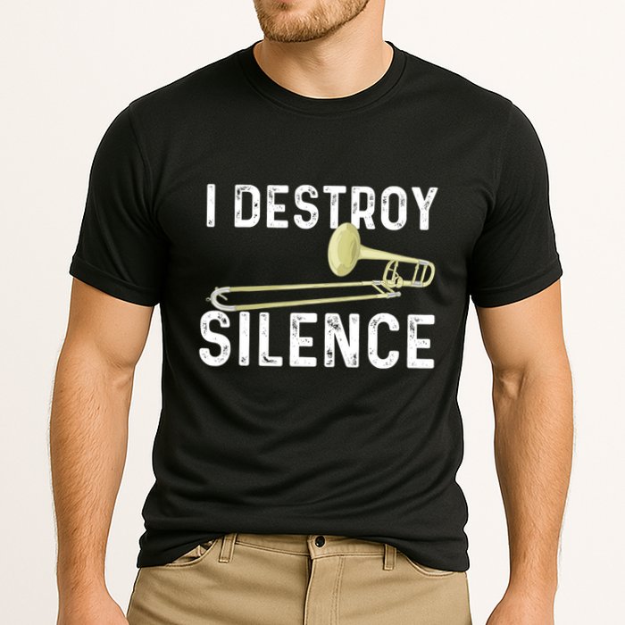 I Destroy Silence Trombonist Trombone Player Marching Band Performance Shirt