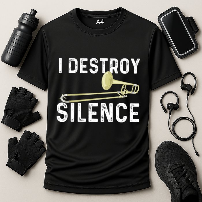 I Destroy Silence Trombonist Trombone Player Marching Band Performance Shirt