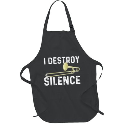 I Destroy Silence Trombonist Trombone Player Marching Band Apron
