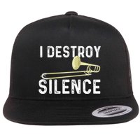 I Destroy Silence Trombonist Trombone Player Marching Band Flatbill Hat