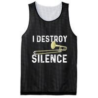 I Destroy Silence Trombonist Trombone Player Marching Band Mesh Reversible Basketball Jersey Tank