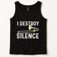 I Destroy Silence Trombonist Trombone Player Marching Band Tank Top