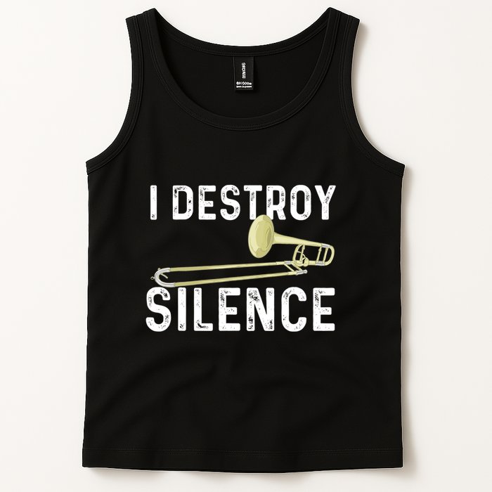 I Destroy Silence Trombonist Trombone Player Marching Band Tank Top