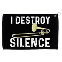 I Destroy Silence Trombonist Trombone Player Marching Band Grommeted Golf Towel