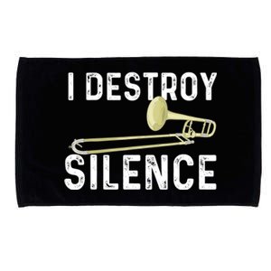 I Destroy Silence Trombonist Trombone Player Marching Band Microfiber Hand Towel