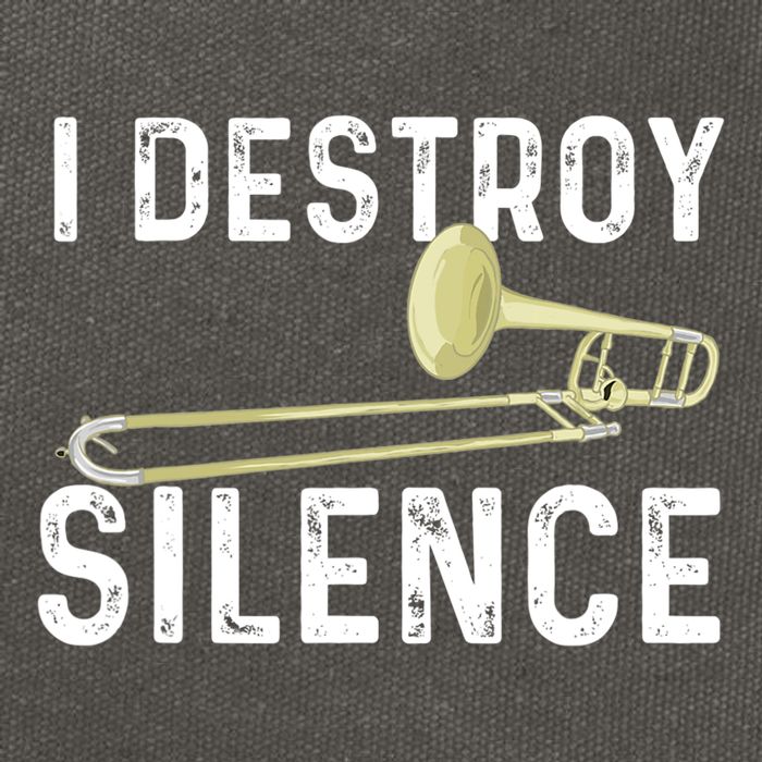 I Destroy Silence Trombonist Trombone Player Marching Band Cotton Canvas Backpack