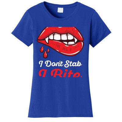 I Dont Stab I Bite Nurse Vampire Halloween Cool Gift Women's T-Shirt