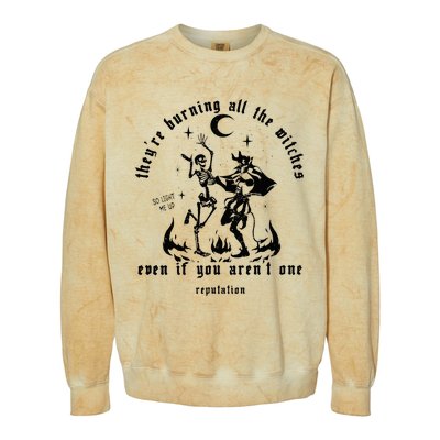 I Did Something Bad TheyRe Burning All The Witches Colorblast Crewneck Sweatshirt