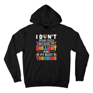 I Dont Speak Much Brilliant Autism Autistic Boy Girl Hoodie