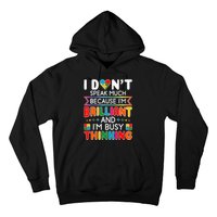 I Dont Speak Much Brilliant Autism Autistic Boy Girl Hoodie