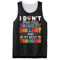 I Dont Speak Much Brilliant Autism Autistic Boy Girl Mesh Reversible Basketball Jersey Tank