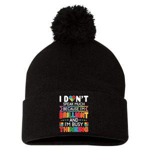 I Dont Speak Much Brilliant Autism Autistic Boy Girl Pom Pom 12in Knit Beanie