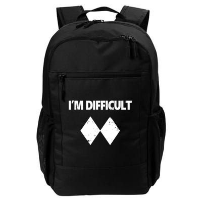 I'm Difficult Skiing Skier Snowboard Double Black Diamonds Backpack