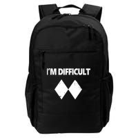 I'm Difficult Skiing Skier Snowboard Double Black Diamonds Backpack