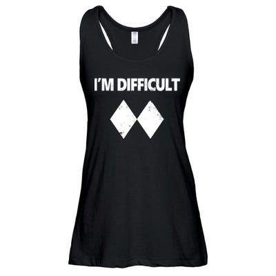 I'm Difficult Skiing Skier Snowboard Double Black Diamonds Ladies Essential Flowy Tank