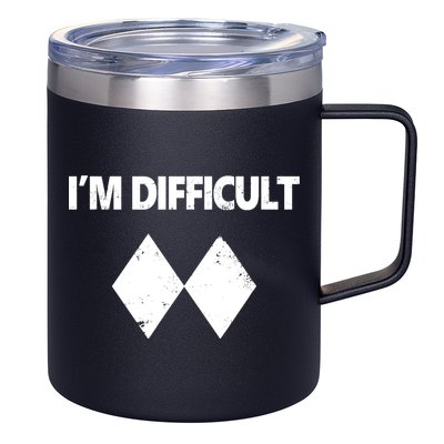 I'm Difficult Skiing Skier Snowboard Double Black Diamonds 12oz Stainless Steel Coffee Mug