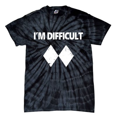 I'm Difficult Skiing Skier Snowboard Double Black Diamonds Tie-Dye T-Shirt