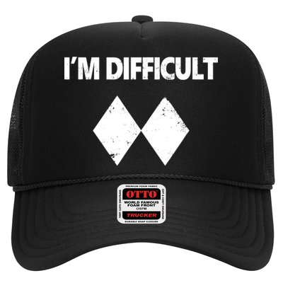 I'm Difficult Skiing Skier Snowboard Double Black Diamonds Trucker Hat