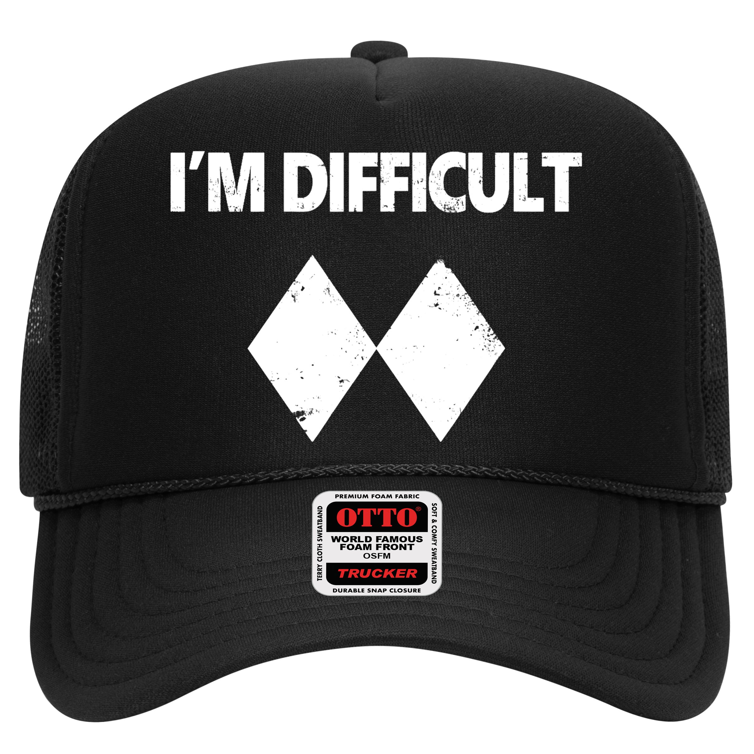 I'm Difficult Skiing Skier Snowboard Double Black Diamonds Hat