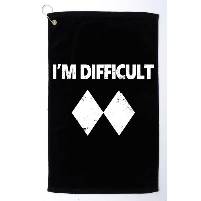 I'm Difficult Skiing Skier Snowboard Double Black Diamonds Golf Towel