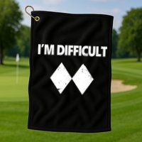 I'm Difficult Skiing Skier Snowboard Double Black Diamonds Golf Towel